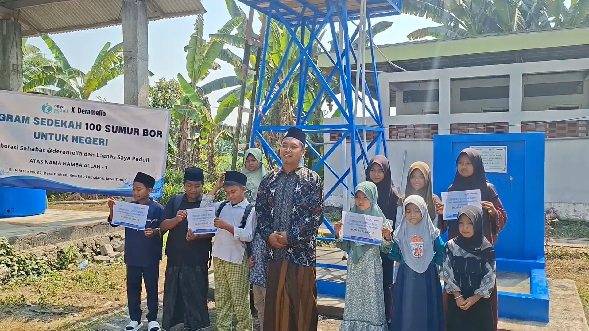 Pembangunan Sumur Bor di Desa Blukon, Lumajang, Jawa Timur Telah Selesai