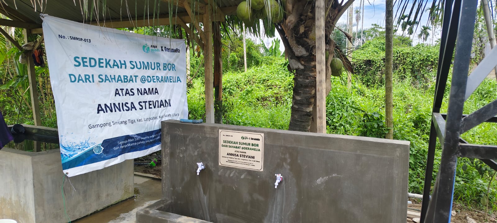 Pembangunan Sumur bor di Gampong Simpang Tiga, Langkahan, Aceh Telah Selesai