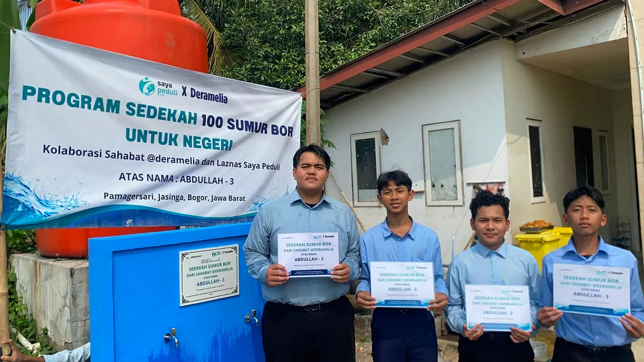 Pembangunan Sumur Bor di Pondok Pesantren Tahfidz Jasinga, Bogor, Telah Selesai