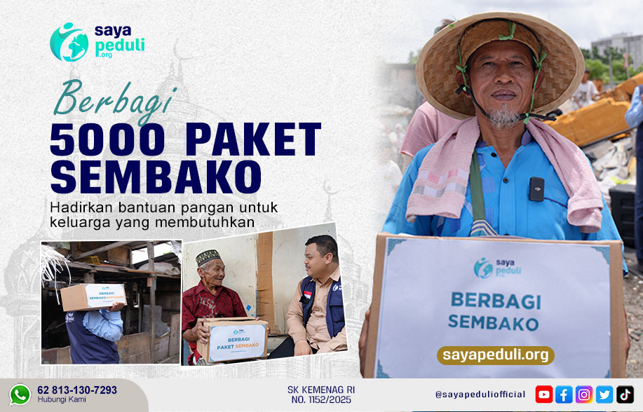 Berbagi 5.000 Paket Sembako untuk Keluarga Membutuhkan