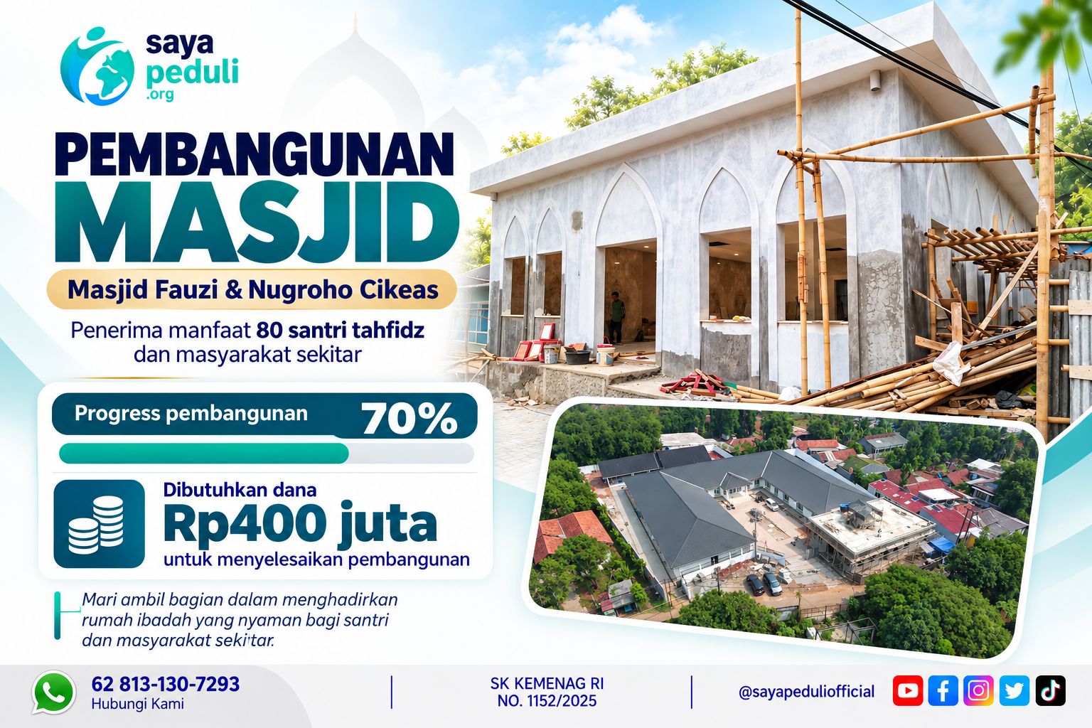 Pembangunan Masjid Fauzi & Nugroho Cikeas